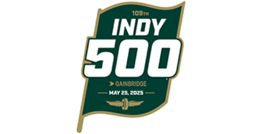 A green and white indy 5 0 0 logo.