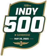 A green and white indy 5 0 0 logo.